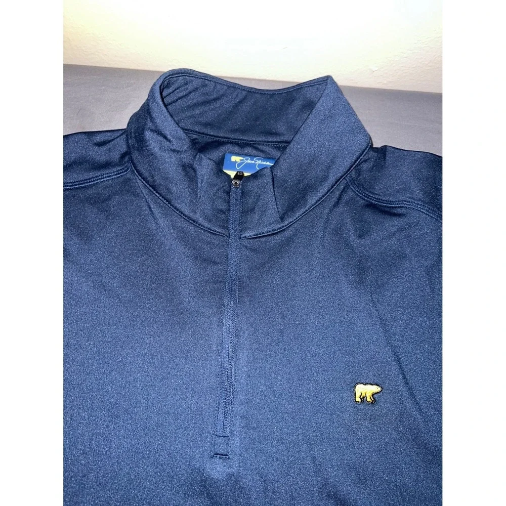 Jack Nicklaus Mens XL Navy Blue Golden Bear Performance Golf Quarter Zip